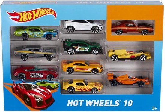 Hot Wheels Cadeauset met 10 Auto's - Speelgoedvoertuig