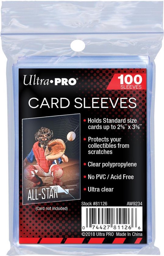 Ultra Pro Standard Card Size Sleeves Soft - Archival Grade - 100 stuks