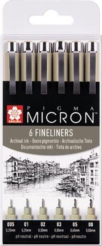 SAKURA Pigma Micron | Fineliners zwart (6 stuks)