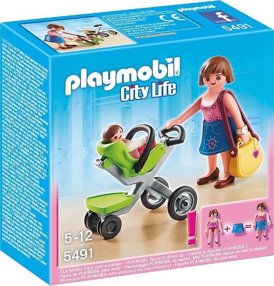PLAYMOBIL Mama met kinderwagen - 5491