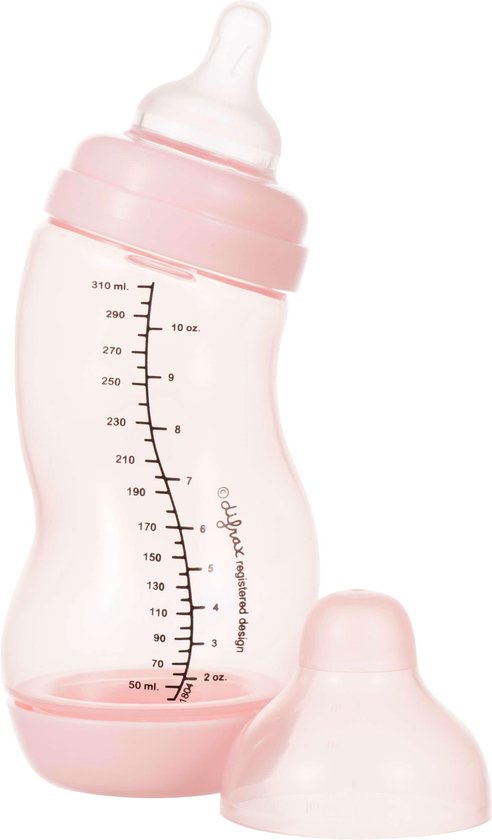 Difrax S-babyfles - breed - 310 ml - Roze