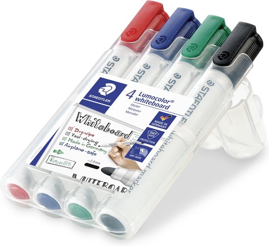 Lumocolor whiteboard marker ronde punt - box 4 st
