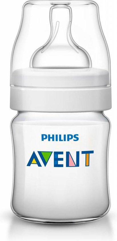 Philips Avent Classic+ SCF560/17 - Babyfles (125 ml) met speen voor pasgeborenen 0m+ - 1 stuk