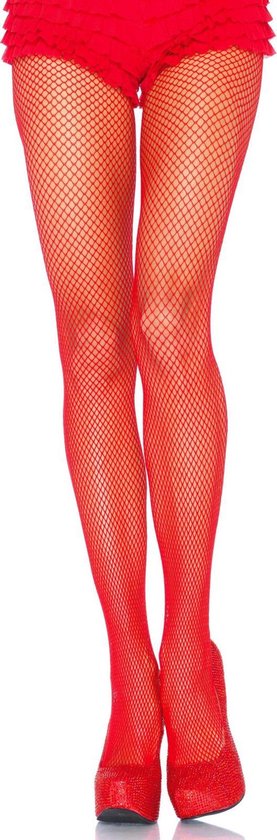 Nylon Visnet Panty - Rood