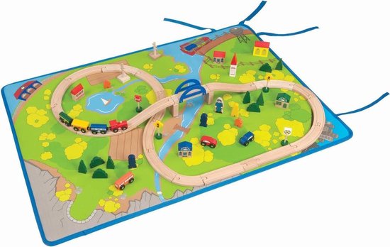 All Aboard! Roll Out Play Mat Treinrails