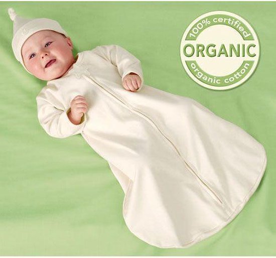 Kiddopotamus - Dreamsie - Slaapzak met baby mutje -100% Organic cotton - 0 tot 6 maanden -Ivoor