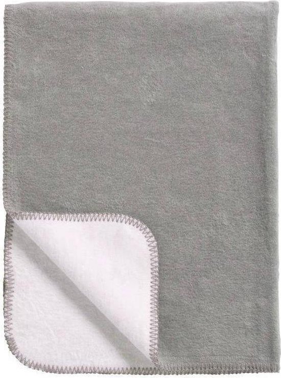 Meyco Double Face ledikantdeken - 100x150 cm - Grijs/Wit