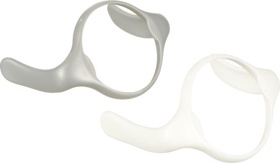 Difrax Losse Handgrepen S-babyfles - Wide - Zilver en Wit - 4 stuks