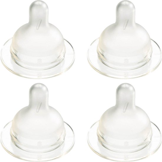 Difrax Flessenspeen Wide voor Brede babyflessen - Maat Small - 4 stuks