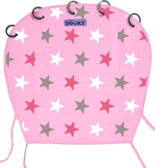 Dooky Universal Cover Zonnescherm kinderwagen - Design Baby Pink / Pink Stars