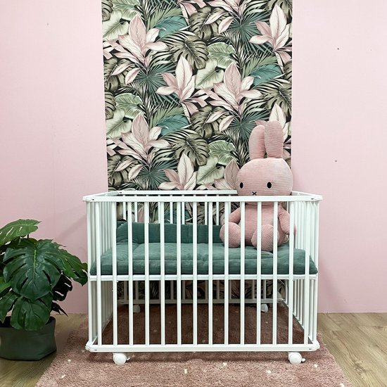 Cabino Babybox Inklapbaar Met In Hoogte Verstelbare Bodem - Kinderbox - Babybox Met Wielen - Wit