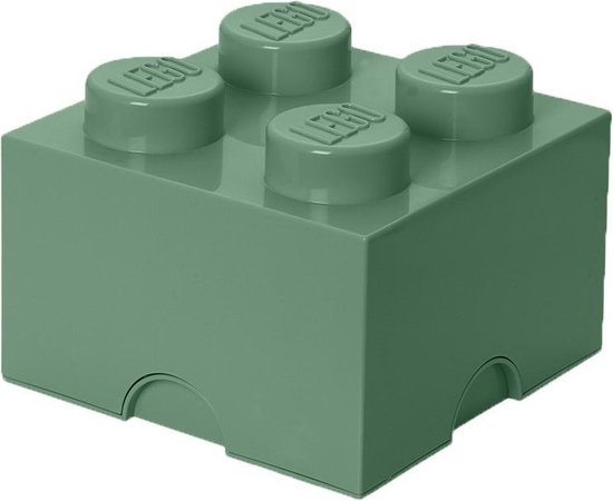 LEGO Opbergbox Brick 4 - Kusntstof - Zand Groen