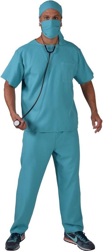 Dokter & Tandarts Kostuum met mondkapje | Orthopedisch Chirurg Medische Centrum | Man | Medium | Carnaval kostuum | Verkleedkleding