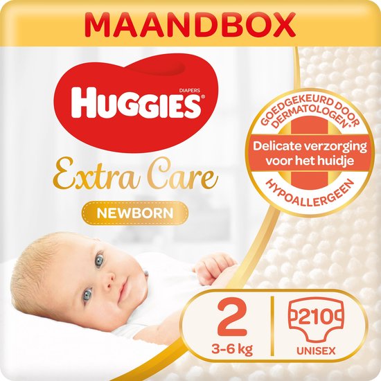 Huggies Newborn luiers - Maat 2 - (3 tot 6 kg) - 210 stuks - Voordeelverpakking