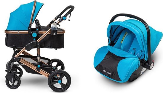 Mio Amore 3 in 1 kinderwagen Milano incl. autostoel (Blauw)