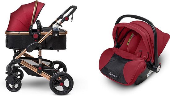 Mio Amore 3 in 1 kinderwagen Veneto incl. autostoel (Rood)