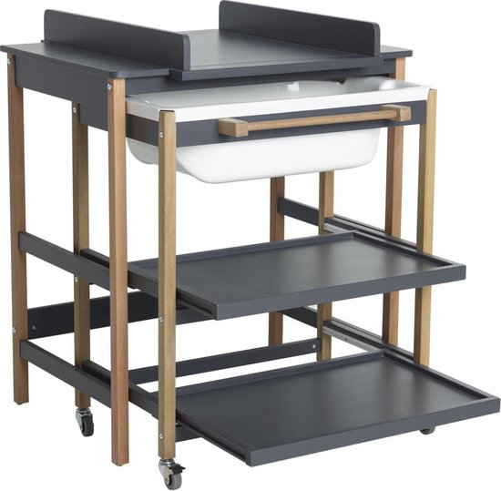 QUAX Verzorgingstafel met bad "SMART" Moon shadow/naturel