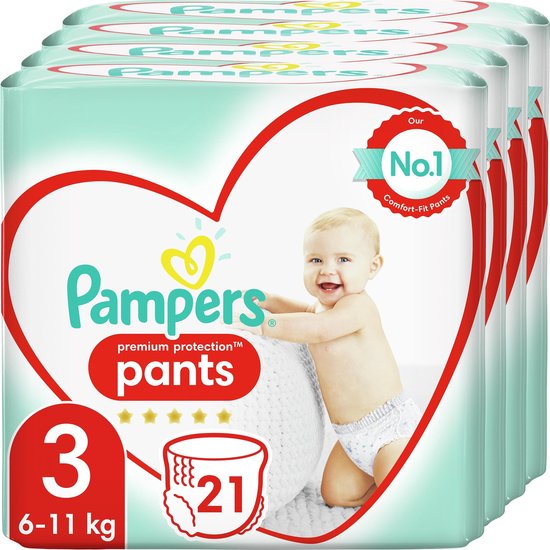 Pampers Premium Protection Pants Luierbroekjes - Maat 3 (6-11 kg) - 84 stuks - Maandbox