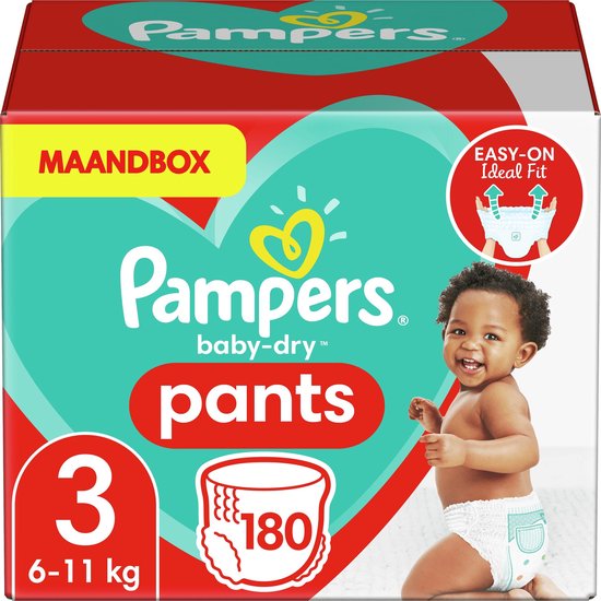 Pampers Baby-Dry Pants Luierbroekjes - Maat 3 (6-11 kg) - 180 stuks - Maandbox