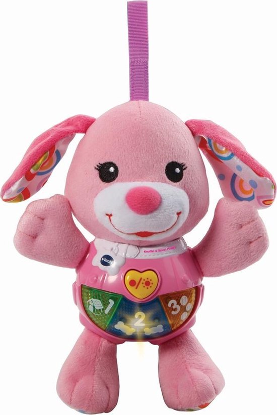 VTech Baby Knuffel & Speel Puppy - Educatief Babyspeelgoed - Roze