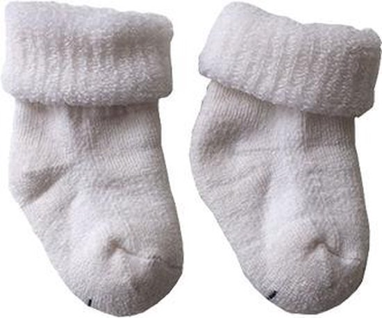 2-Pack Zachte Merino Wollen Baby Sokjes 80% Wol S1 - Unisex - Wit - 0-4 Maanden