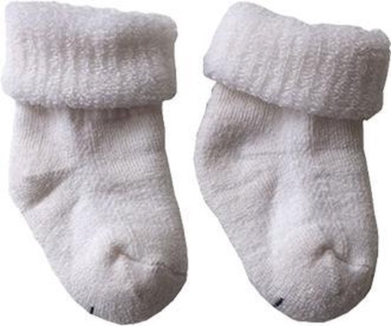 2-Pack Zachte Merino Wollen Baby Sokjes 80% Wol S1 - Unisex - Wit - 4-9 Maanden