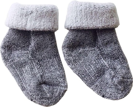 Eureka merino wollen babysokjes S1- unisex - grijs - 4/9 maanden