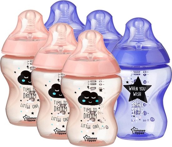 Tommee Tippee Closer to Nature Zuigfles Versierd x6 - Roze (260ml)