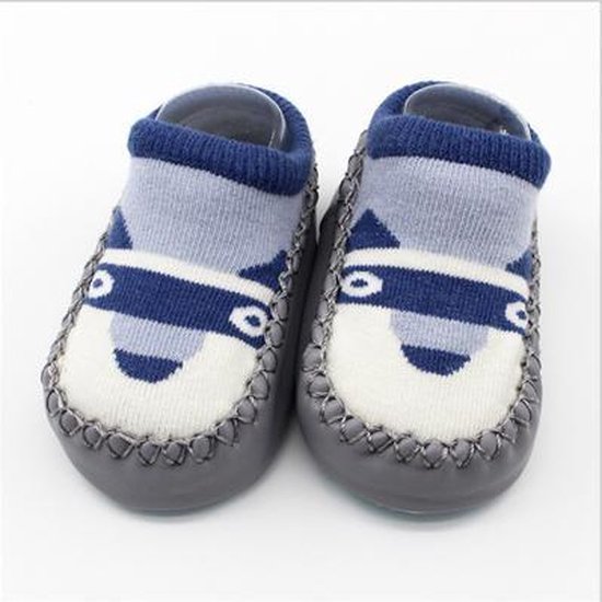 JillyBee - Baby Sokjes - Slofsokken - Antislip - Donker Grijs - 14cm