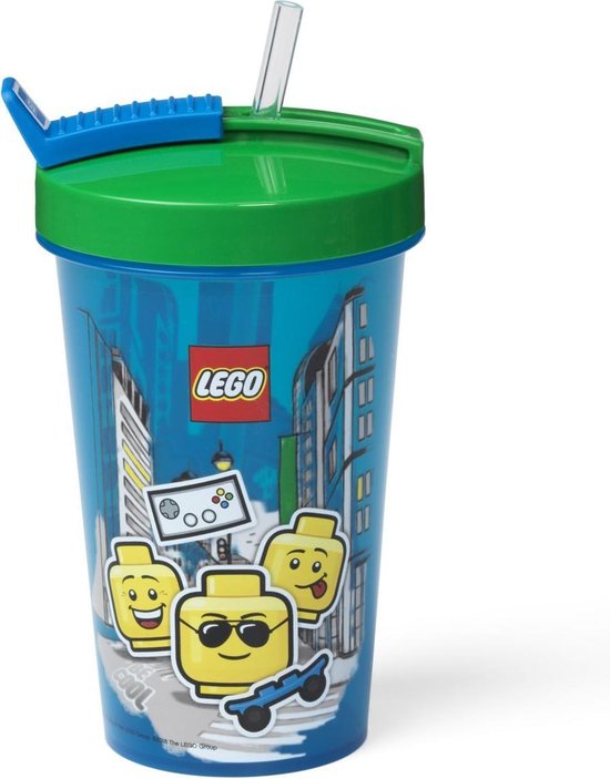 LEGO Iconic Drinkbeker Boy 500 ml - Met Rietje - Blauw