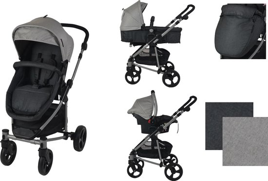 XAdventure Inspire Combi Kinderwagen - Jeans - Grijs - Inclusief autostoel