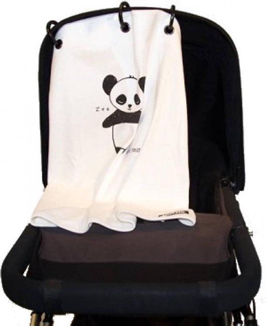 Kurtis Panda Zonnedoek Kinderwagen - Zwart/Wit