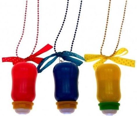 24 Stuks - Halsketting met een Lichtgevende Babyfles - Uitdeelcadeautjes - Zaklamp - Traktatie bij geboorte - Jongens - Meisjes