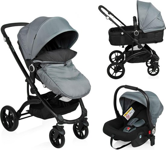 Little World Kinderwagen - City Walker 3 in 1 - Grijs - Tot 22 kg