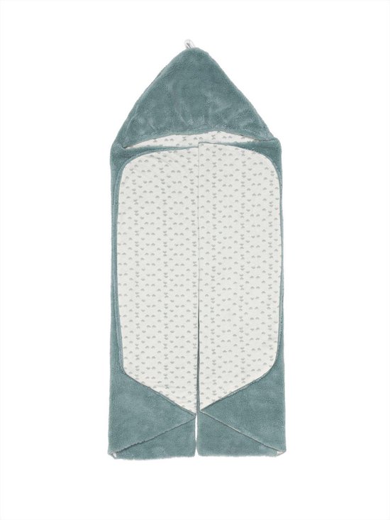 Snoozebaby Wikkeldeken Trendy Wrapping - Oekotex materiaal - geschikt voor alle autostoelen groep 0 - 90x110cm - Gray Mist petrol