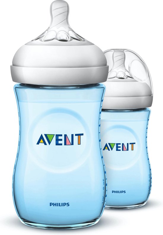 Philips Avent Natural babyfles - SCF035/27 babyfles (1m+) voor langzame toevoer - 2x