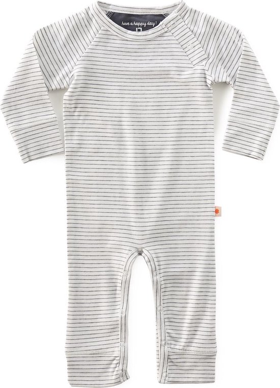 Little Label - baby - boxpakje - wit, zwarte streepjes - maat 62 - bio-katoen