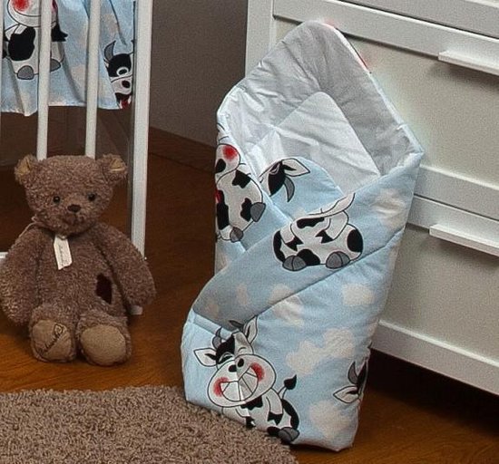 Inbakerdoek - Baby swaddle - 80x80cm - koeien