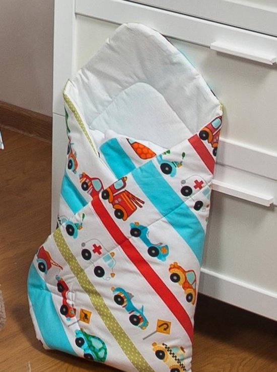 Inbakerdoek - Baby swaddle - 80x80cm - autootjes