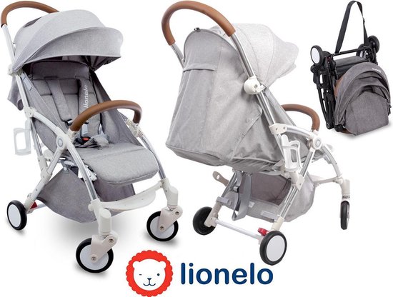 Lionelo Julie - Kinderbuggy met eco leder en accessoires - Zilver/Grijs