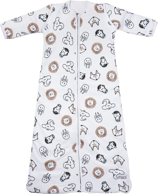 Meyco Animal babyslaapzak met afritsbare mouw gevoerd - 110 cm
