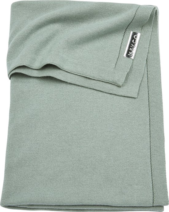 Meyco Knit basic ledikantdeken - 100x150 cm - Stone green