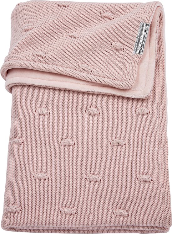 Meyco Knots met velvet wiegdeken - 75x100 cm - Roze