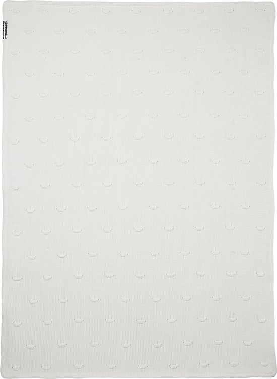 Meyco Knots met velvet wiegdeken - 75x100 cm - Offwhite