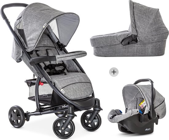 Hauck Malibu 4 Trioset  Kinderwagen - Melange Grey