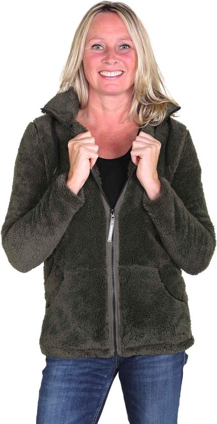 BJØRNSON Coral Fleece Vest Zacht / 4 seizoenen Dames Olijfgroen - Maat 50 - ELIN