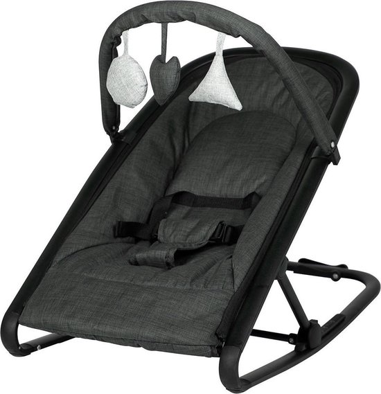 Baninni Lulu Zwart Melange Wipstoel met Speelboog