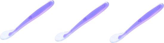 3 Stuks Baby Siliconen Lepel - Babyvoeding - Paars - Bestek - Zachte Lepel - Baby Lepeltje - Voeden - Eten