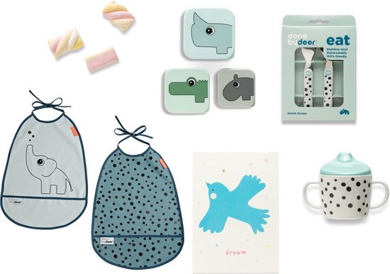 Kraamcadeau | Cadedaubox | Lief&Zo | Baby box | Geboortecadeau |Babydoos, baby cadeau, babyshower cadeau, zwangerschap cadeau, kraampakket, babypakket, bevalling, kraam cadeau unisex, baby giftbox Yummy Blue