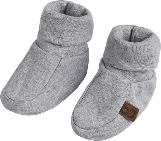 Baby's Only Slofjes Melange - Grijs - 3-6 mnd - 100% ecologisch katoen - GOTS